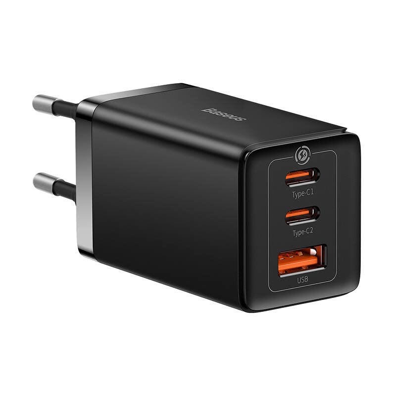 Ładowarka sieciowa BASEUS GaN5 Pro 65W Czarny ładowarka do telefonu USB, USB-C + kabel