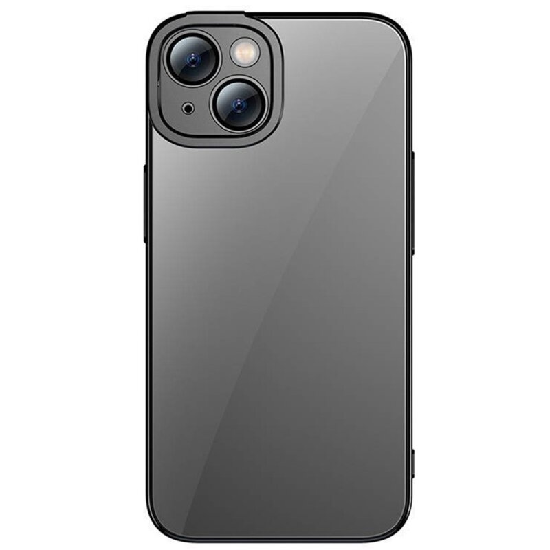 Etui BASEUS Glitter do Apple iPhone 14 Plus Przezroczysto-czarny + szkło hartowane