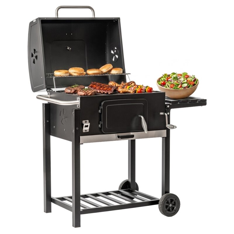 Grill ogrodowy węglowy BBQ LINE MIR4525 Zamykany, żeliwny ruszt, kółka