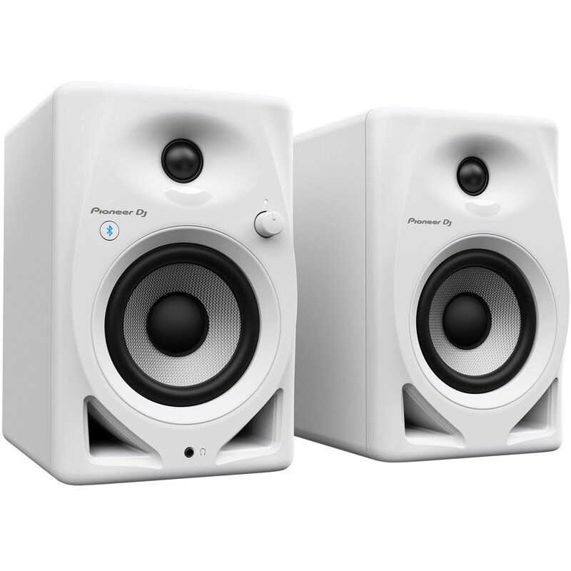 Aktywne, Podstawkowe kolumny głośnikowe PIONEER DJ DM-40D-BT Białe (2 szt.), Bluetooth, Procesor DSP, Wypukły dyfuzor DECO