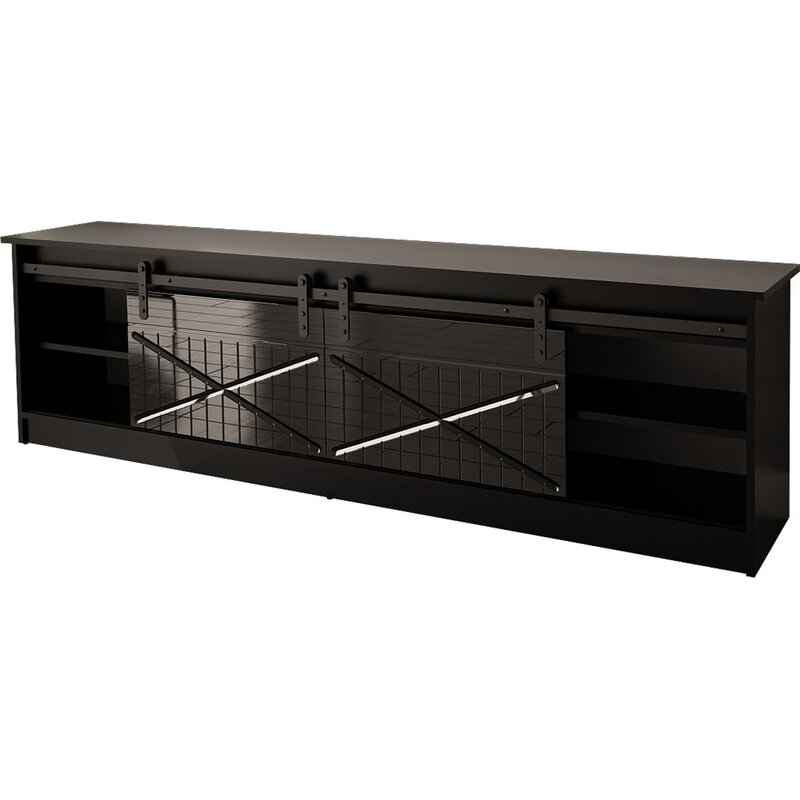 Szafka RTV GRANERO 200x56,7x35 czarny/czarny poł