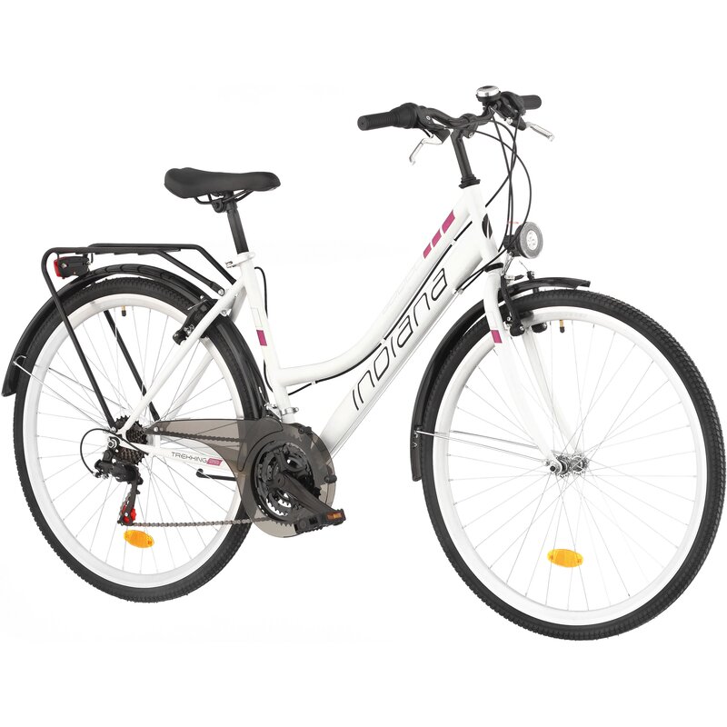 Rower trekkingowy INDIANA Trekker D19 28 cali damski Biało-fioletowy 2023