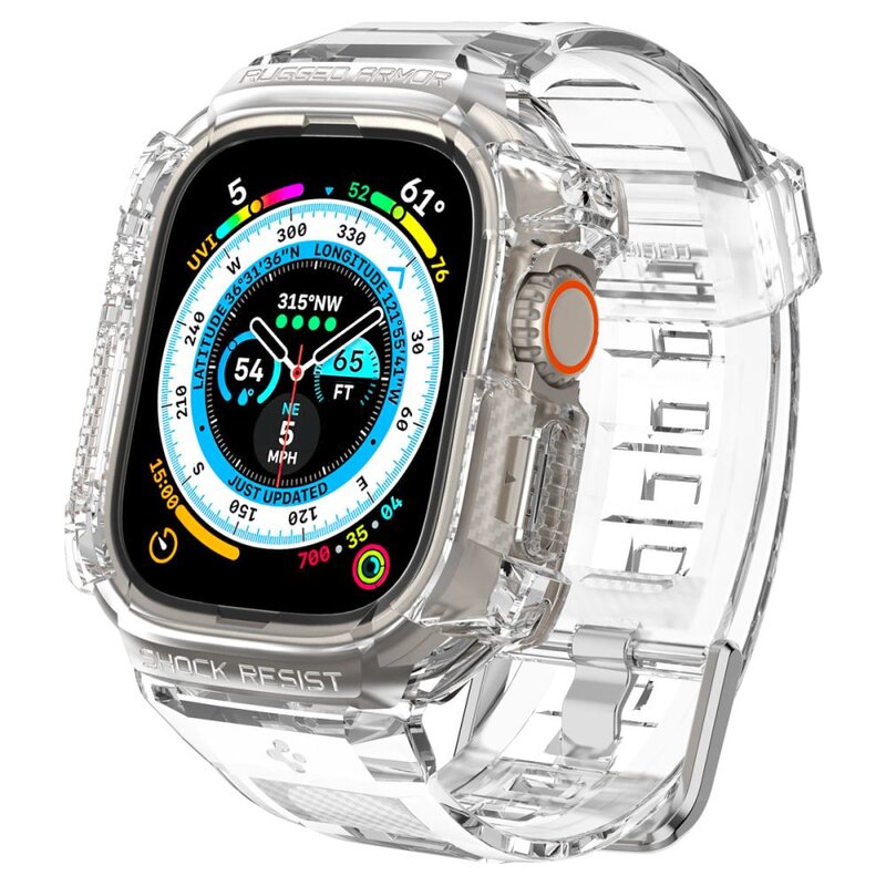 Pasek SPIGEN Rugged Armor Pro do Apple Watch Ultra 1/2/3/4 (49mm) Przezroczysty
