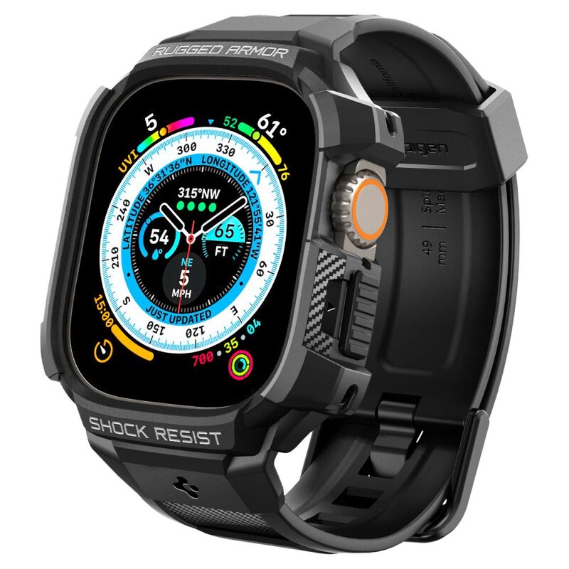 Pasek SPIGEN Rugged Armor Pro do Apple Watch do koperty 49mm Czarny