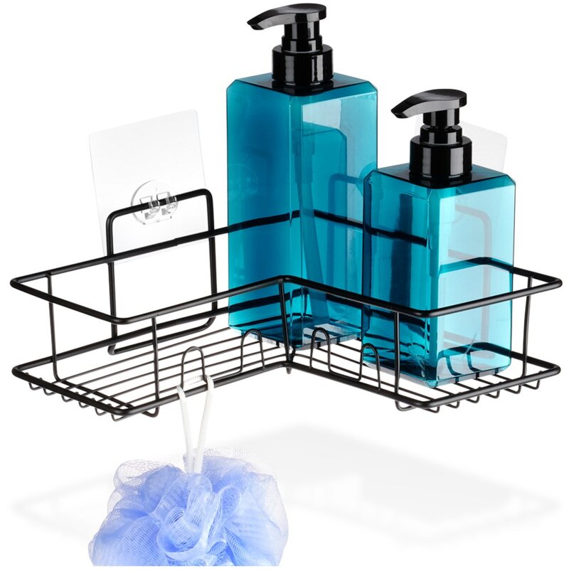 Półka pod prysznic metalowa czarna przyklejana