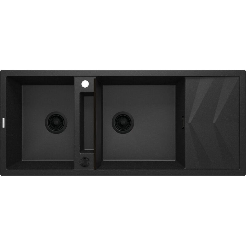 Zlewozmywak dwukomorowy z ociekaczem DEANTE Magnetic ZRM G213 Grafitowy metalik 50x116
