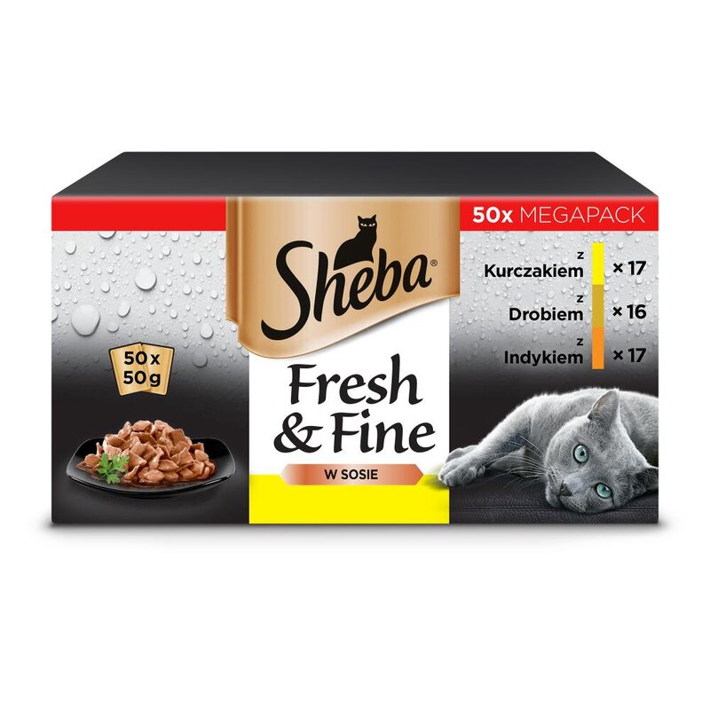 Karma dla kota SHEBA Fresh & Fine Drobiowe smaki 50 x 50 g