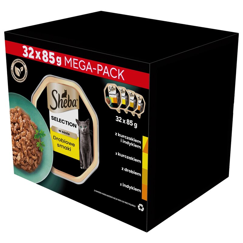 Karma dla kota SHEBA Selection Drobiowe smaki (32 x 85 g)