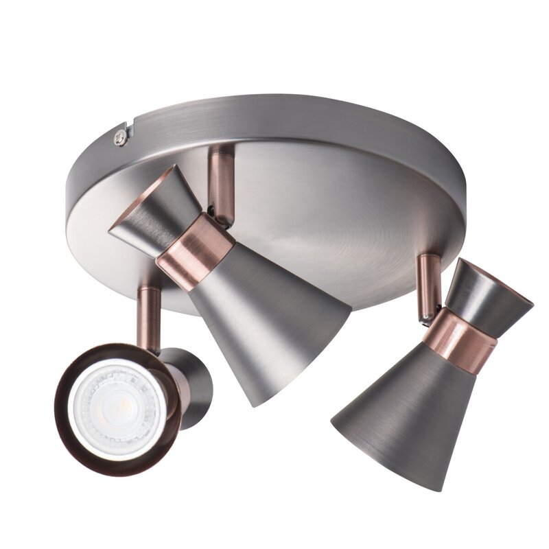 Oprawa sufitowa punktowa KANLUX Mileno EL-3O ASR-AN Srebrno-miedziany