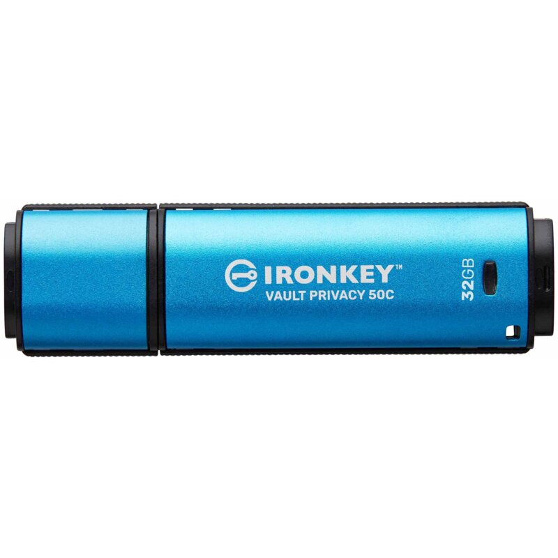 Pendrive KINGSTON IronKey Vault Privacy 50C 32GB, USB-C, Odczyt 250 Mb/s, Zapis 180 Mb/s Niebieski