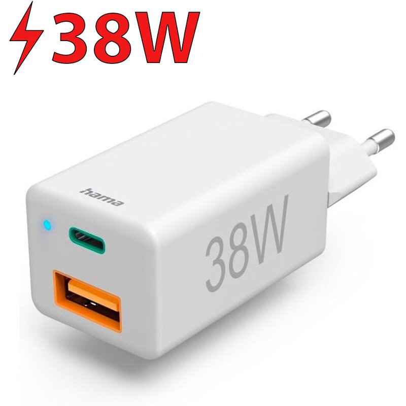 Hama Mini Power Delivery/ Qualcomm /38W Biały