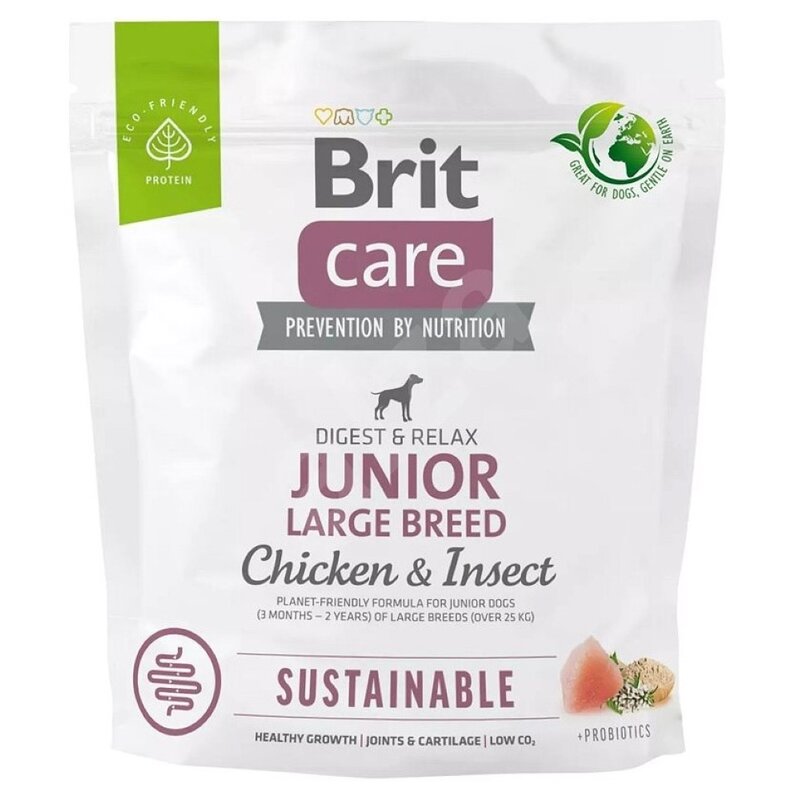 Karma dla psa BRIT CARE Sustainable Junior Large Breed Kurczak i owady 1 kg