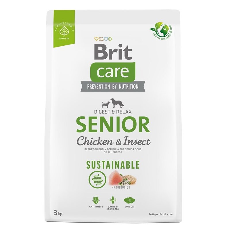 Karma dla psa BRIT Care Dog Sustainable Senior Kurczak i owady 3 kg