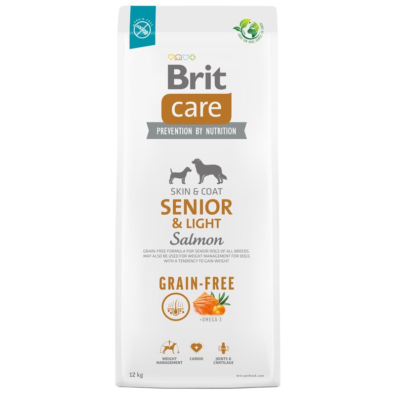 BRIT Care Grain-Free Senior & Light Salmon – sucha karma dla psa - 12 kg