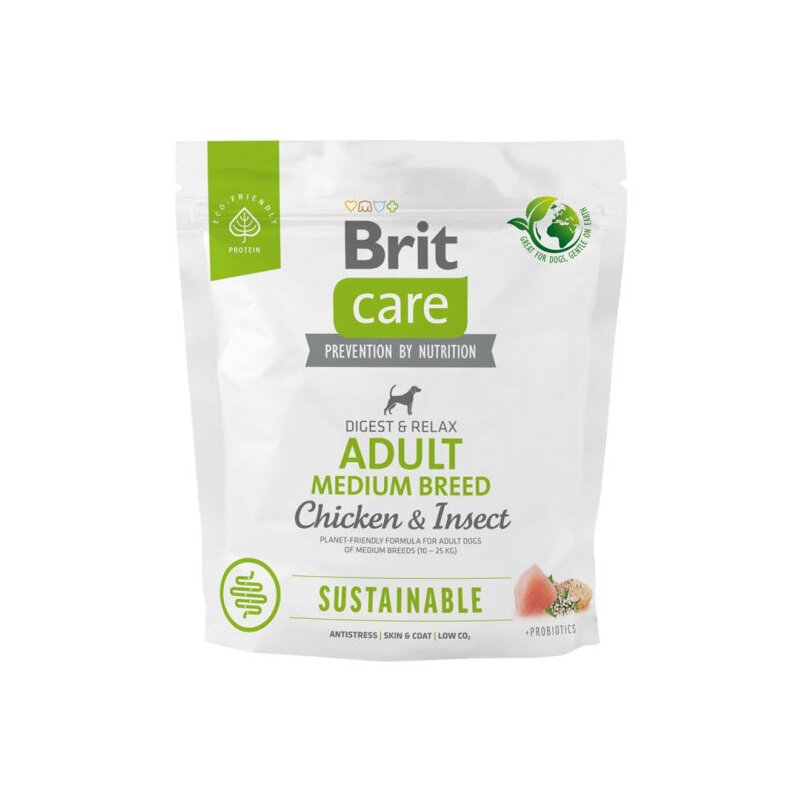 Karma dla psa BRIT CARE Sustainable Medium Kurczak i owady 1 kg