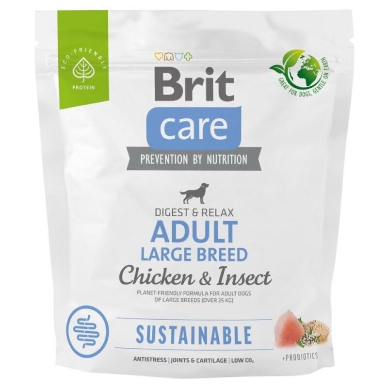 Karma dla psa BRIT CARE Sustainable Adult Large Breed Kurczak i owady 1 kg
