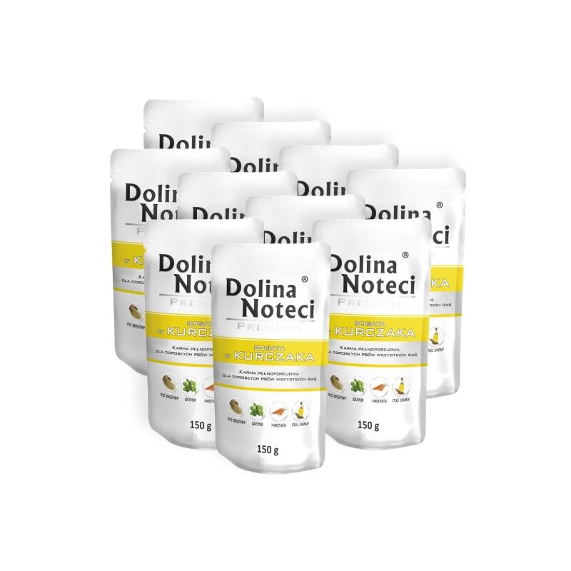 Karma dla psa DOLINA NOTECI Premium bogata w kurczaka 10 x 150 g