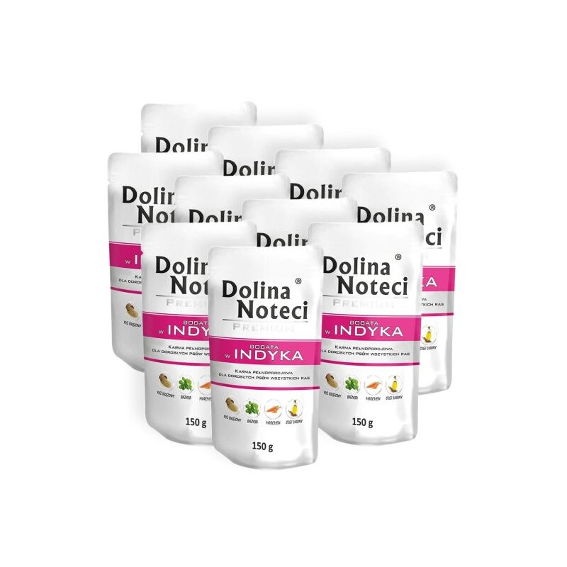 Karma dla psa DOLINA NOTECI Premium bogata w indyka 10 x 150 g
