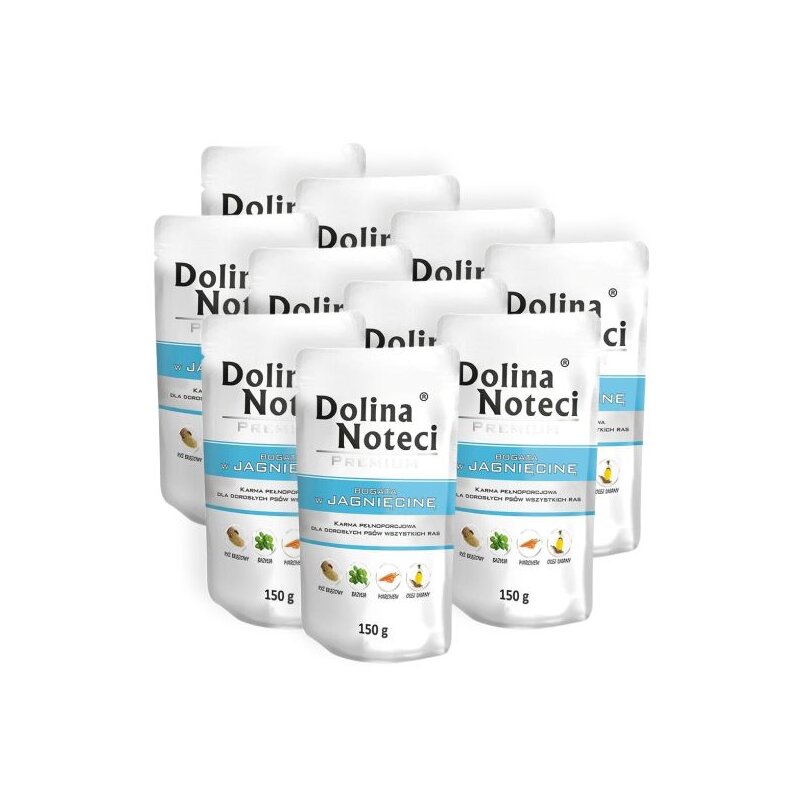 Karma dla psa DOLINA NOTECI Premium bogata w jagnięcinę 10 x 150 g