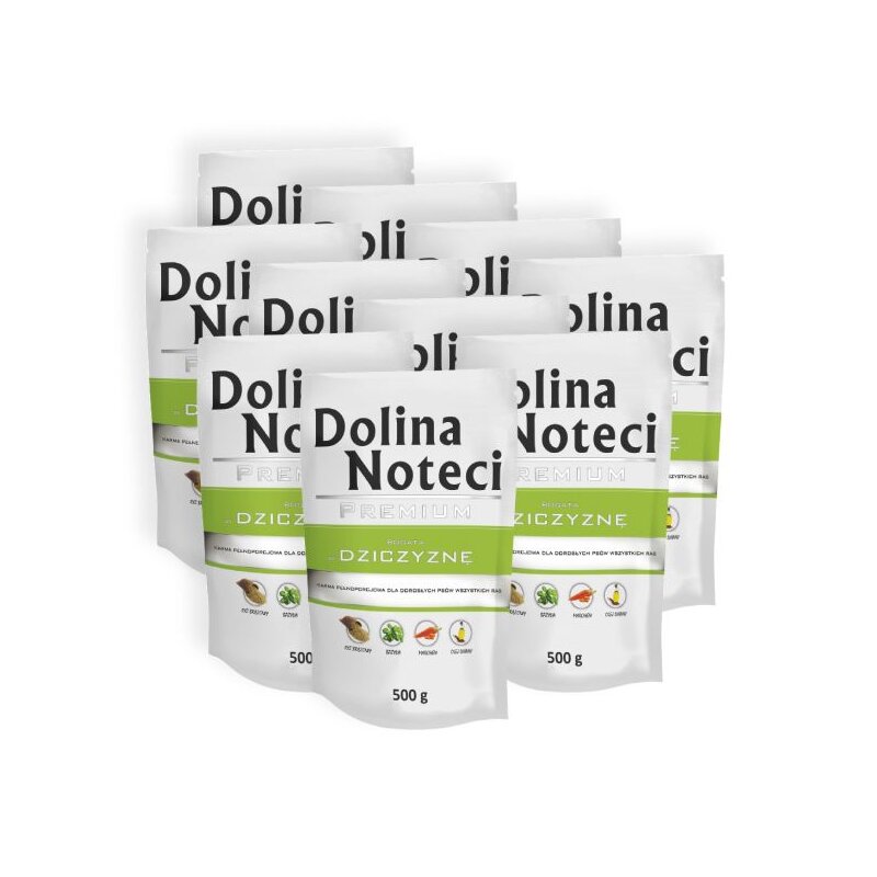 Karma dla psa DOLINA NOTECI Premium bogata w dziczyznę 10 x 500 g
