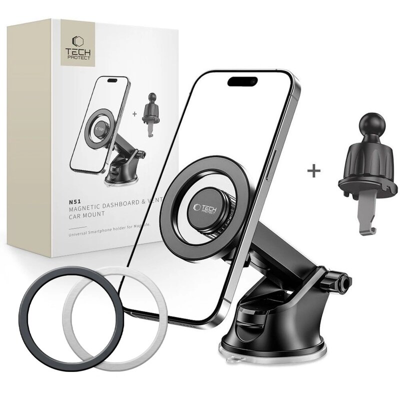 Uchwyt na telefon TECH-PROTECT N51 MagSafe Czarny