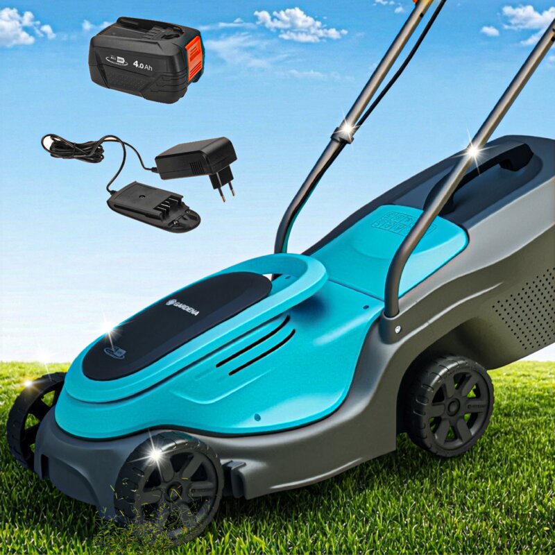 Kosiarka akumulatorowa GARDENA PowerMax 30/18V P4A 14630-20, 30 cm, 4 Ah, 18 V, silnik bezszczotkowy, kosz 25L, 1 akumulator 4 Ah