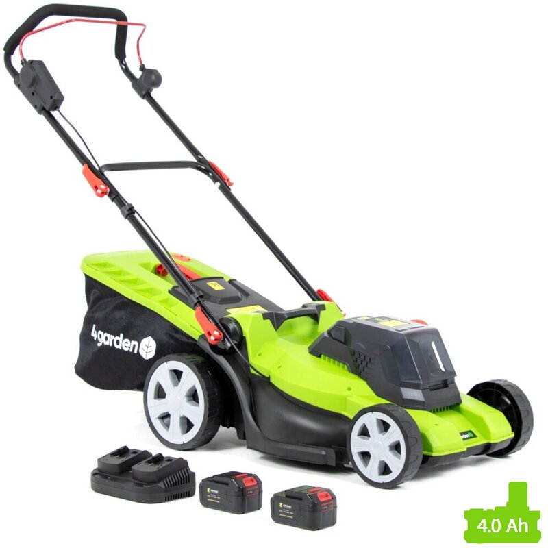 Kosiarka akumulatorowa 4GARDEN AM4422S, 44 cm, 4 Ah, 20 V, silnik bezszczotkowy, kosz 50L, 2 akumulatory 4 Ah