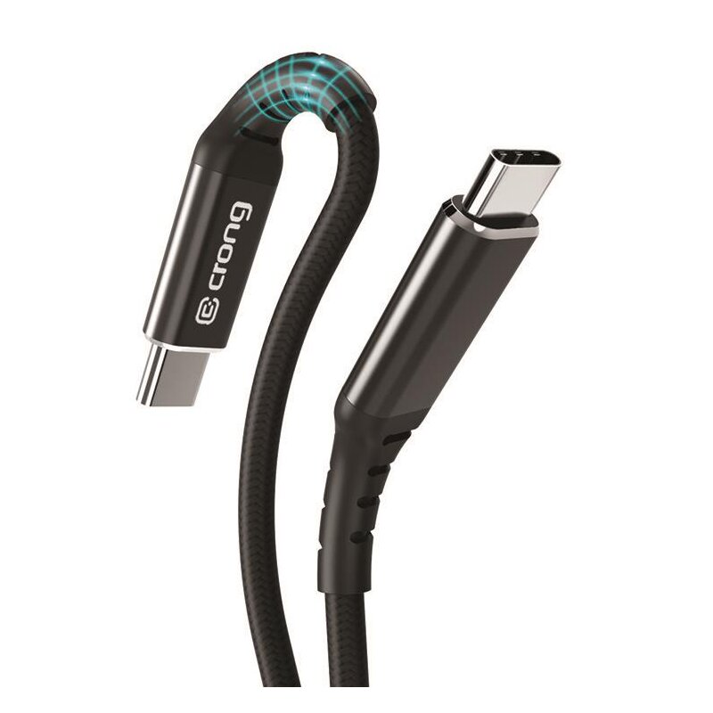 Kabel USB-C - USB-C CRONG Armor Link 0.25 m Czarny