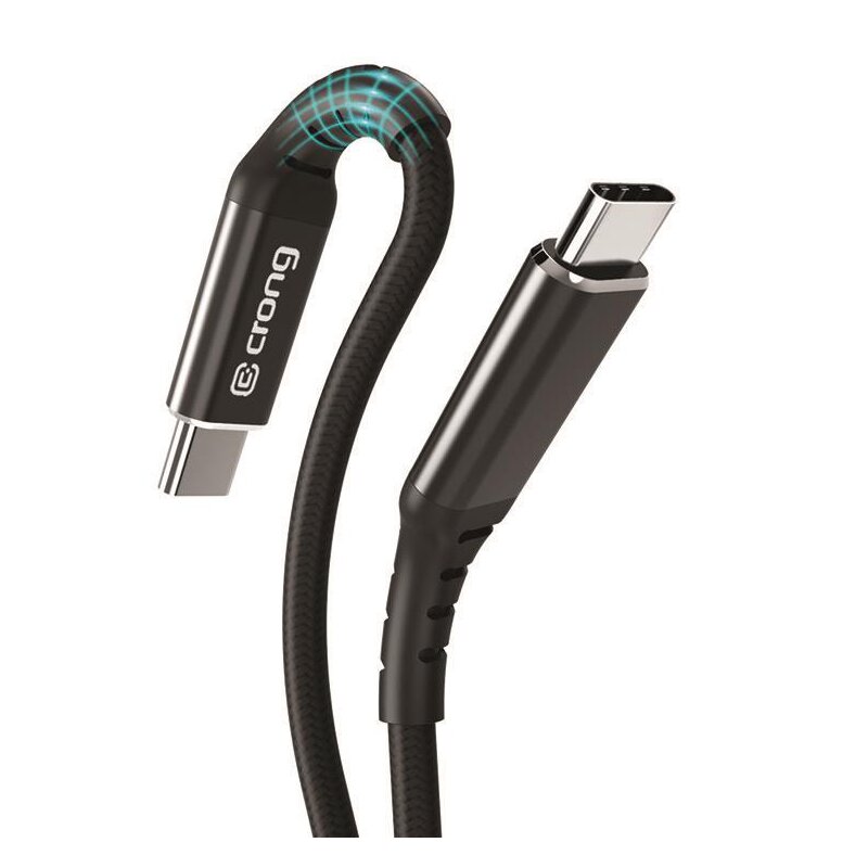 Kabel USB-C - USB-C CRONG Armor Link 1.2 m Czarny