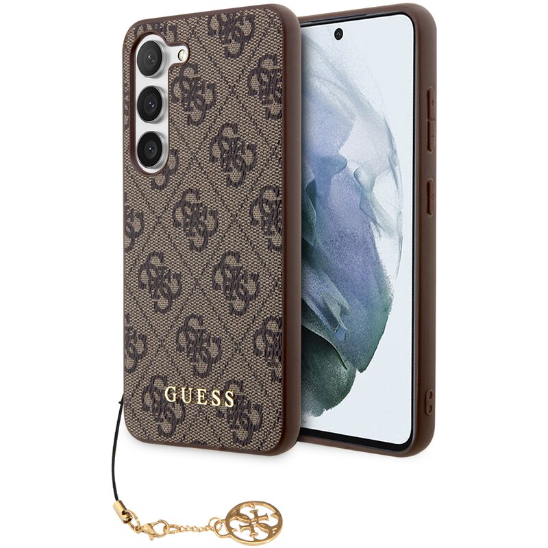 Etui GUESS Hard Case 4G Charms Collection do Samsung Galaxy S23 Brązowy