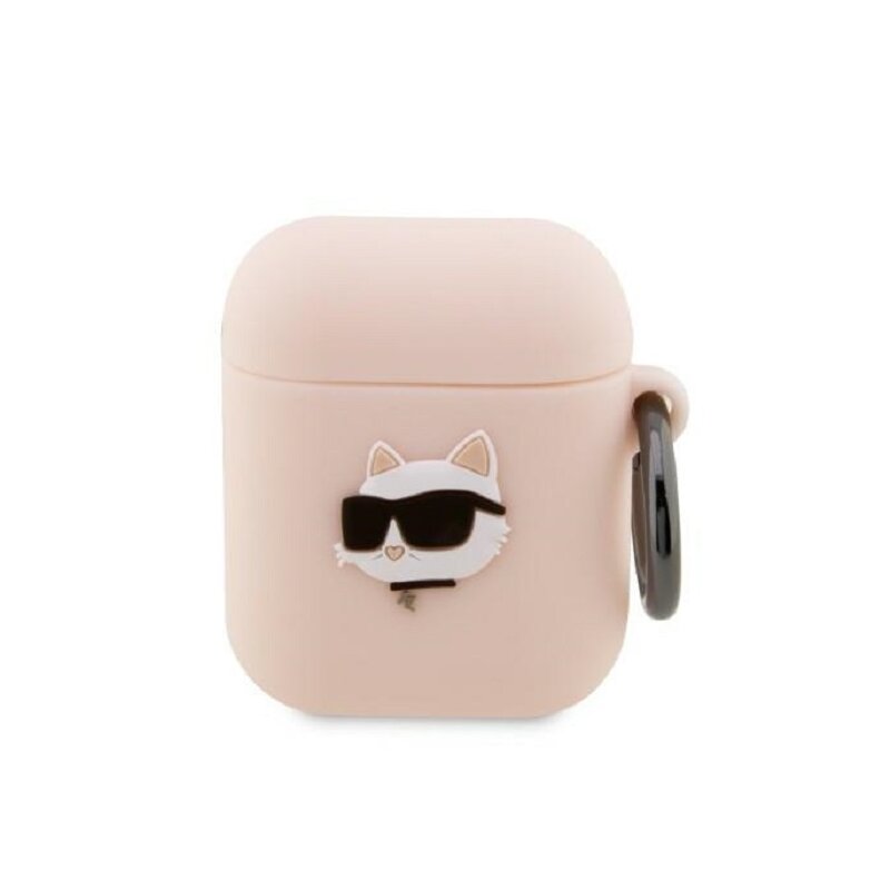 Etui na słuchawki KARL LAGERFELD Silicone Choupette Head 3D do Apple AirPods 1/2 Różowy