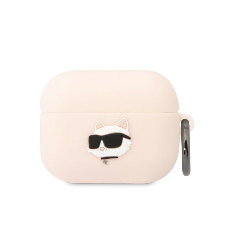 Etui na słuchawki KARL LAGERFELD Silicone Choupette Head 3D do AirPods Pro Różowy