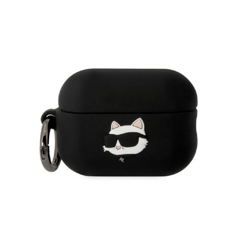Etui na słuchawki KARL LAGERFELD Silicone Choupette Head 3D do Apple AirPods Pro 2 Czarny