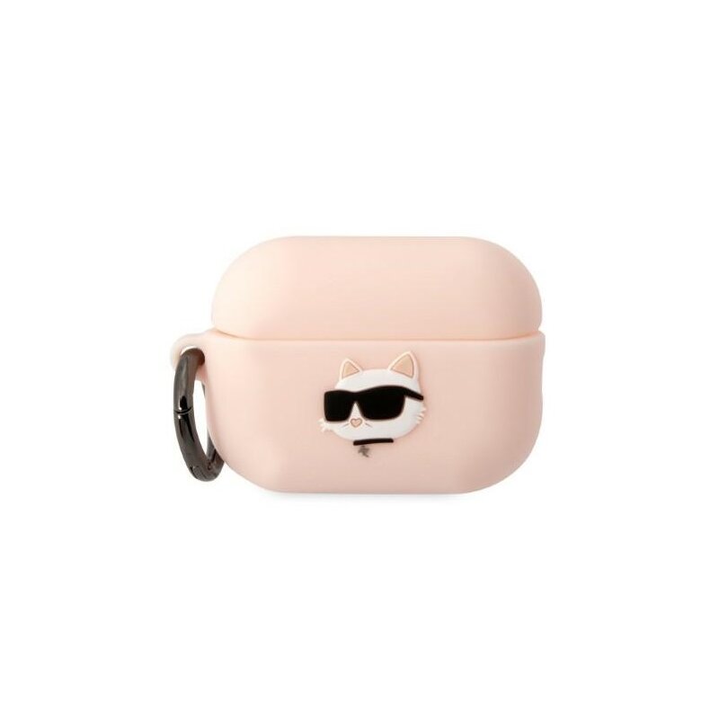 Etui na słuchawki KARL LAGERFELD Silicone Choupette Head 3D do Apple AirPods Pro 2 Różowy