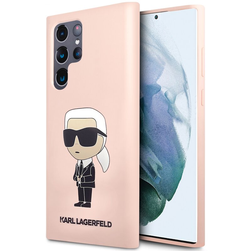 Etui KARL LAGERFELD Silicone Ikonik do Samsung Galaxy S23 Ultra Różowy