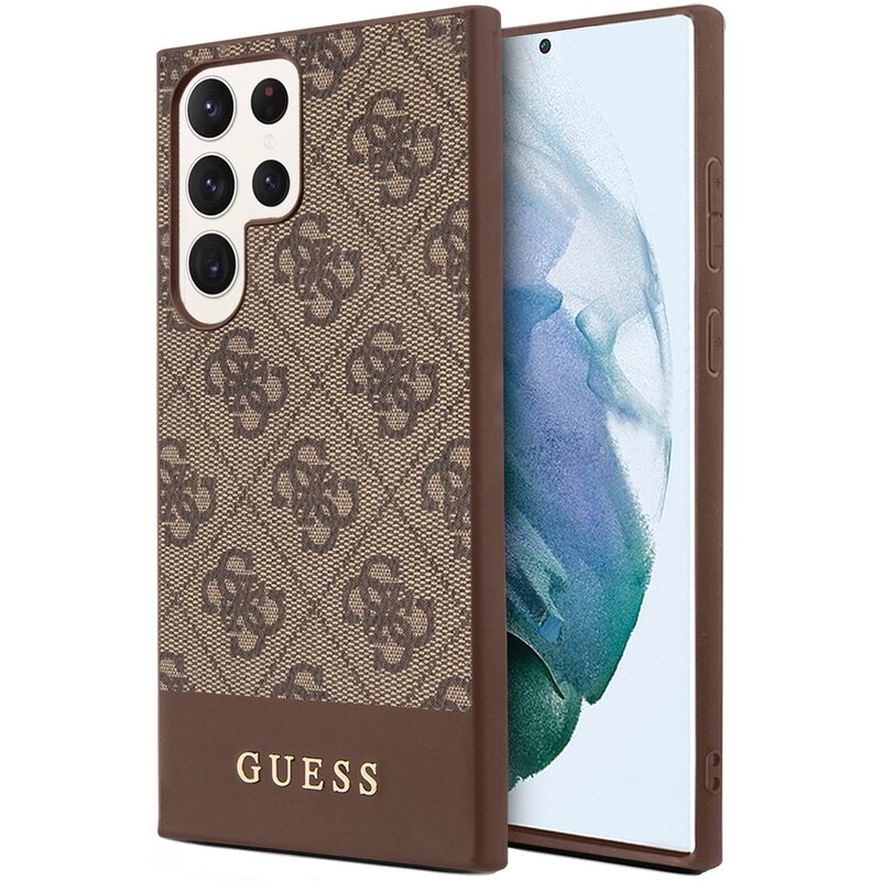 Etui GUESS 4G Stripe Collection do Samsung Galaxy S23 Ultra Brązowy