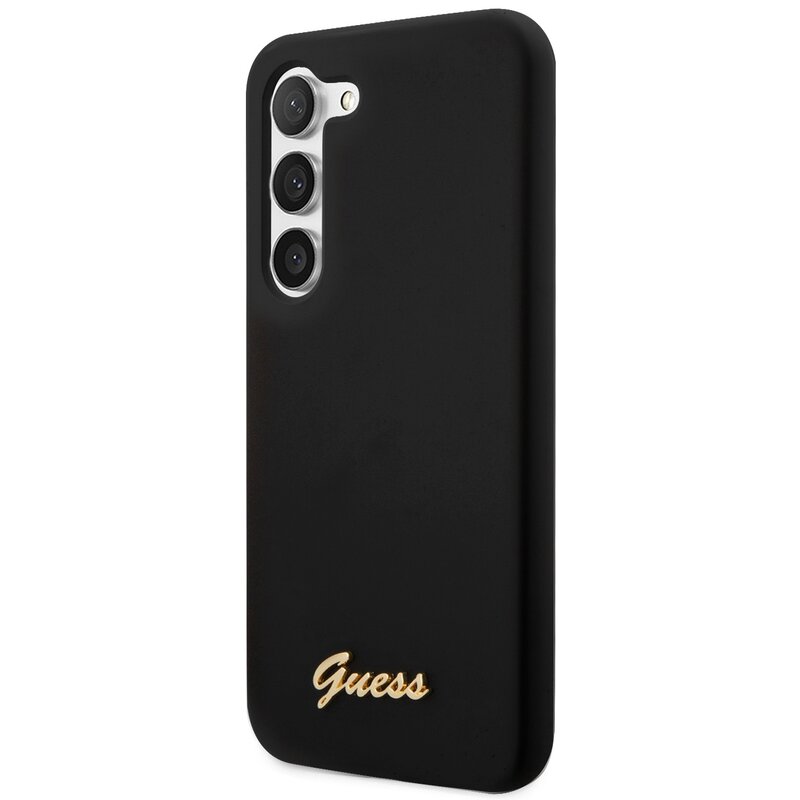 Etui GUESS Silicone Vintage Gold Logo do Samsung S23+ Czarny