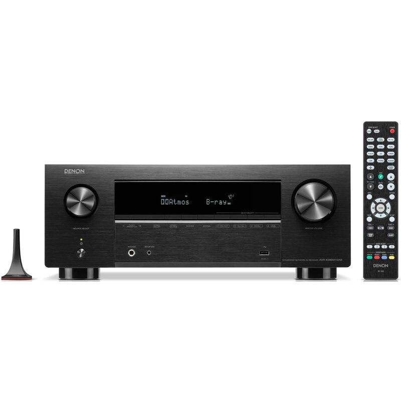 Denon AVR-X2800H DAB 7.2-kanałowy Dolby Atmos DTS X Wi-Fi Bluetooth AirPlay Czarny