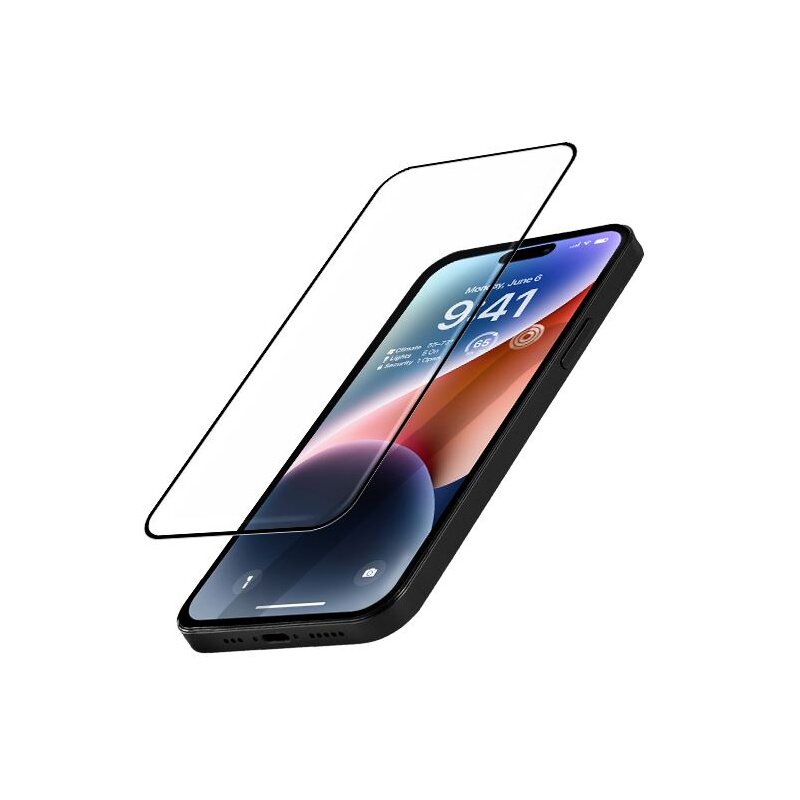 Szkło hartowane CRONG Anti-Bacterial 3D Armour do iPhone 14 Pro + ramka instalacyjna