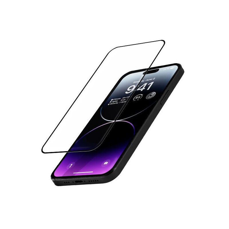 Szkło hartowane CRONG Anti-Bacterial 3D Armour do iPhone 14 Pro Max + ramka instalacyjna