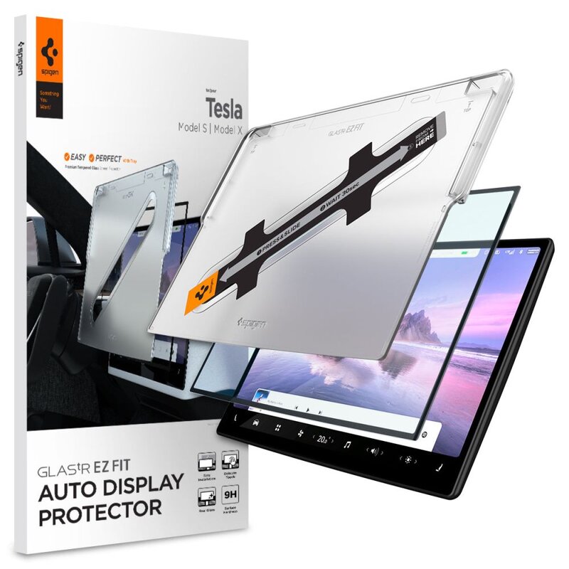 Szkło hartowane SPIGEN Glas.Tr Ez Fit do TESLA Model X 2022/S 2021 Czarny