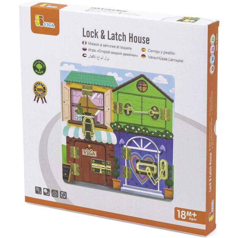 Tablica manipulacyjna VIGA Otwórz i zamknij - Domek 44653