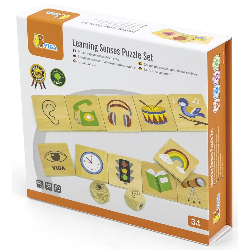 Puzzle VIGA Learn From Fun Zestaw do nauki zmysłów 44507 (35 elementów)