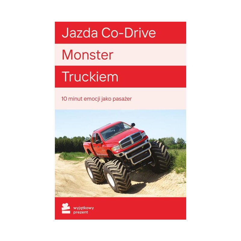 Karta podarunkowa WYJĄTKOWY PREZENT Monster Truck Przygoda na Torze