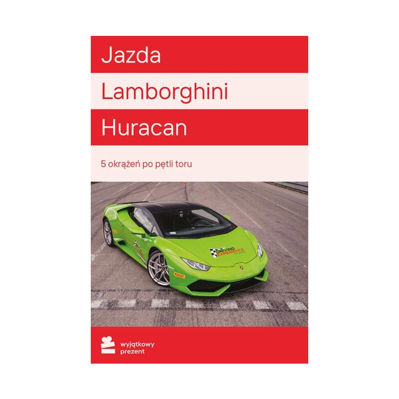 Karta podarunkowa WYJĄTKOWY PREZENT Jazda Lamborghini Huracan (5 okrążeń)