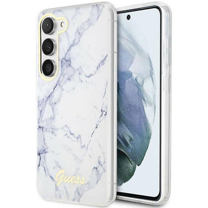 Etui GUESS Marble Collection do Samsung Galaxy S23 Biały