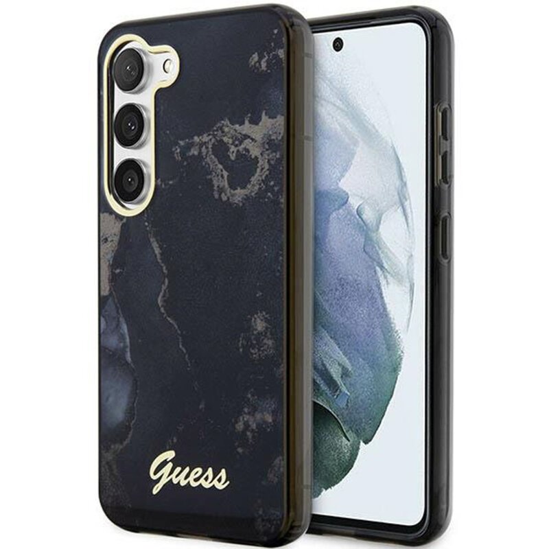 Etui GUESS Golden Marble Collection do Samsung Galaxy S23+ Czarny