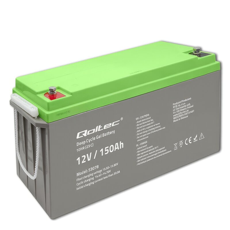 Qoltec Akumulator żelowy Deep Cycle | 12V | 150Ah