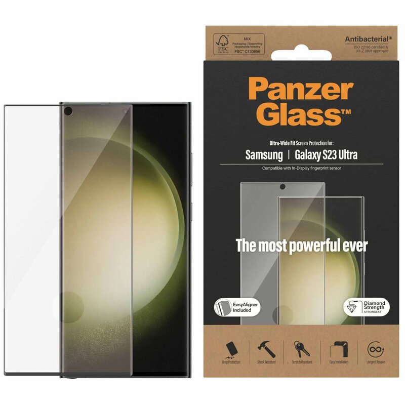Szkło hartowane PANZERGLASS Ultra-Wide Fit do Samsung Galaxy S23 Ultra z aplikatorem