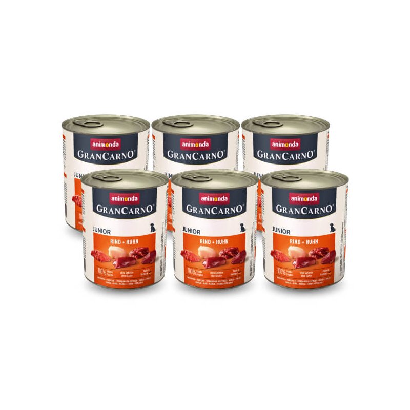 Karma dla psa ANIMONDA GranCarno Junior Wołowina z kurczakiem 6 x 800 g